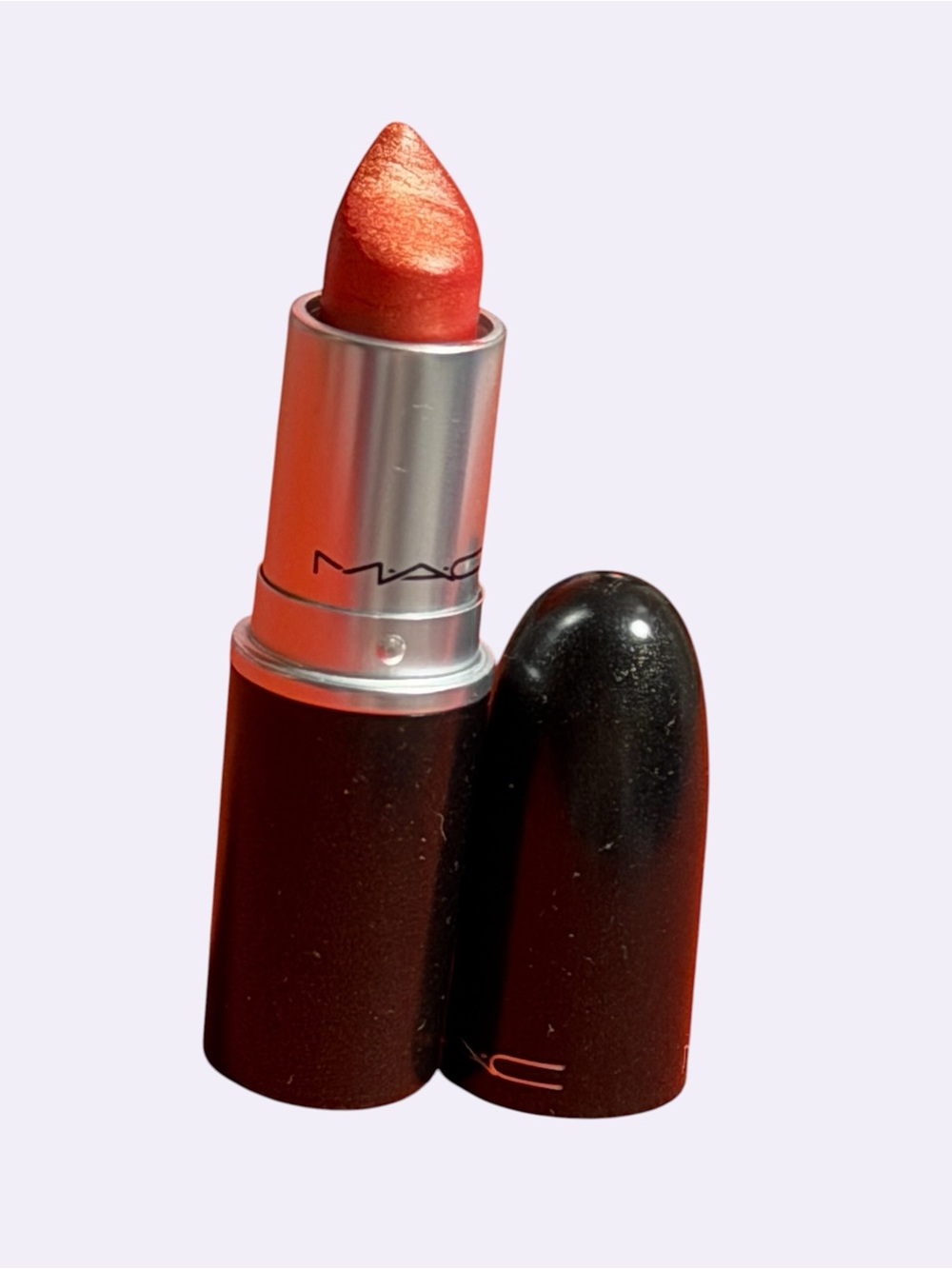 MAC CB 96 Frost Finish Shimmering Red & Gold Lipstick - Picture 7 of 12